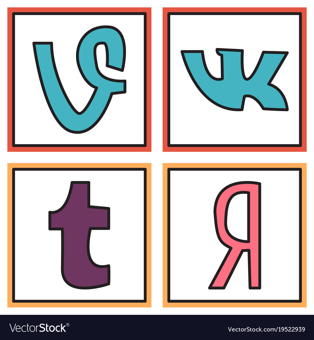social network symbols in speech balloons vector image