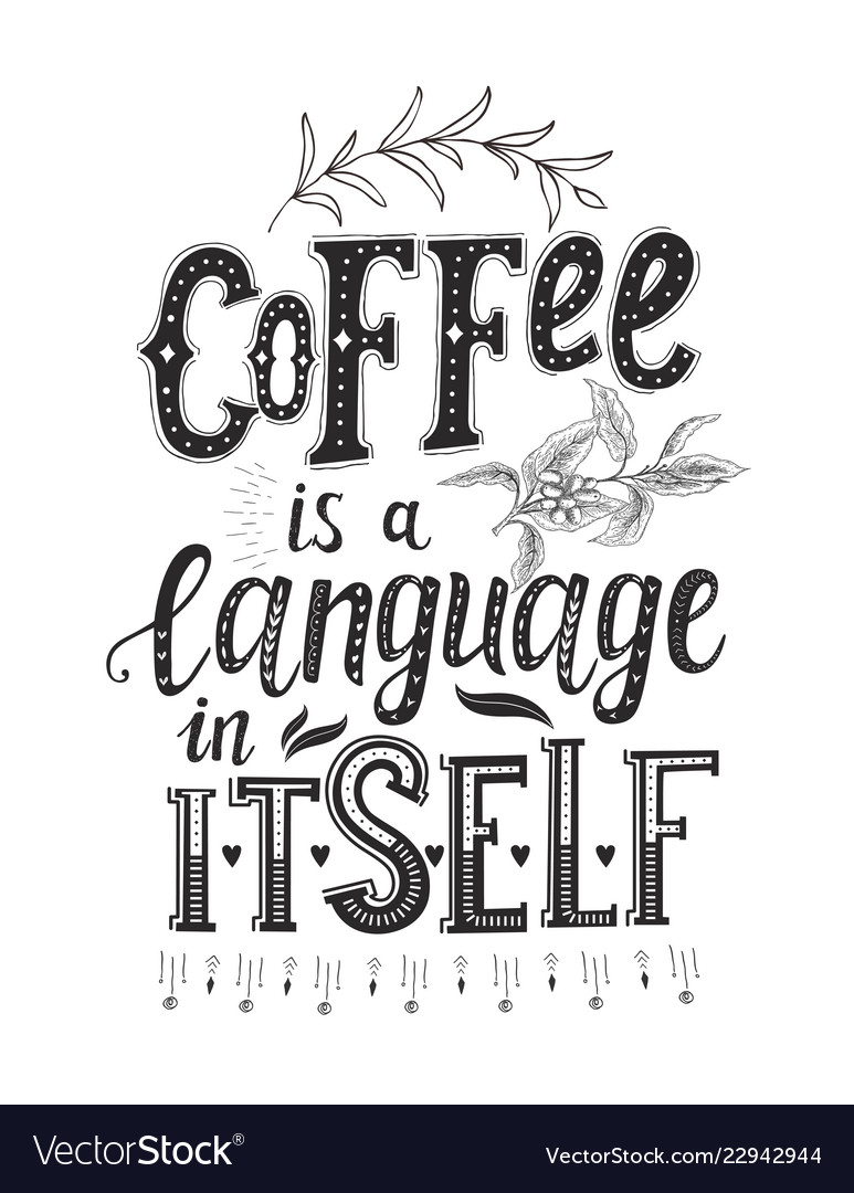 Banner with coffee quotes hand-drawn