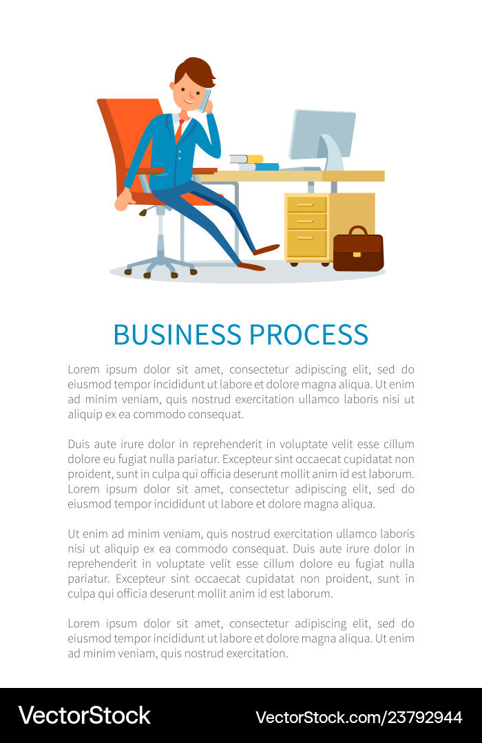 Business process businessman talking on phone Vector Image