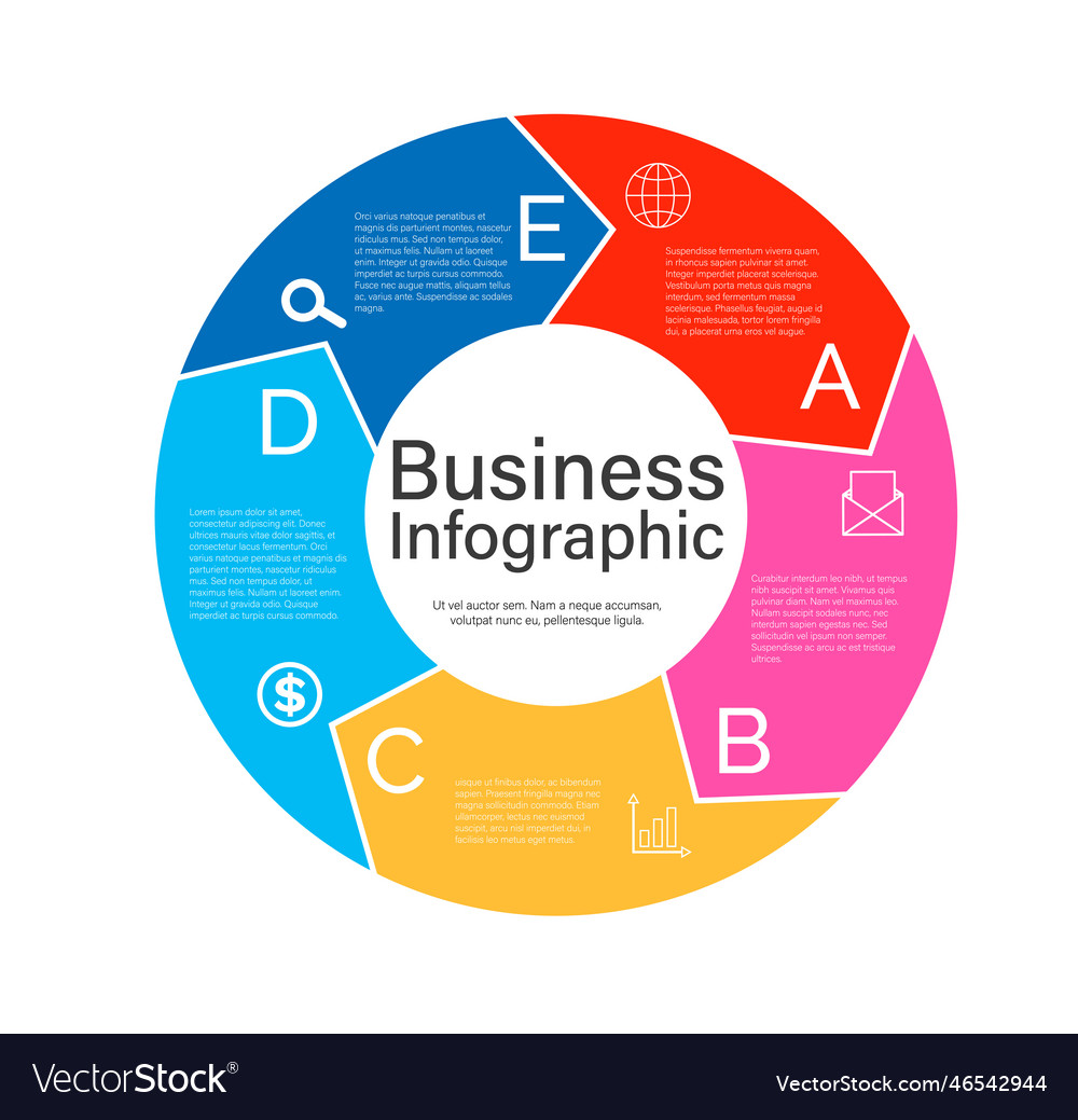 Circle infographics template for diagram graph Vector Image