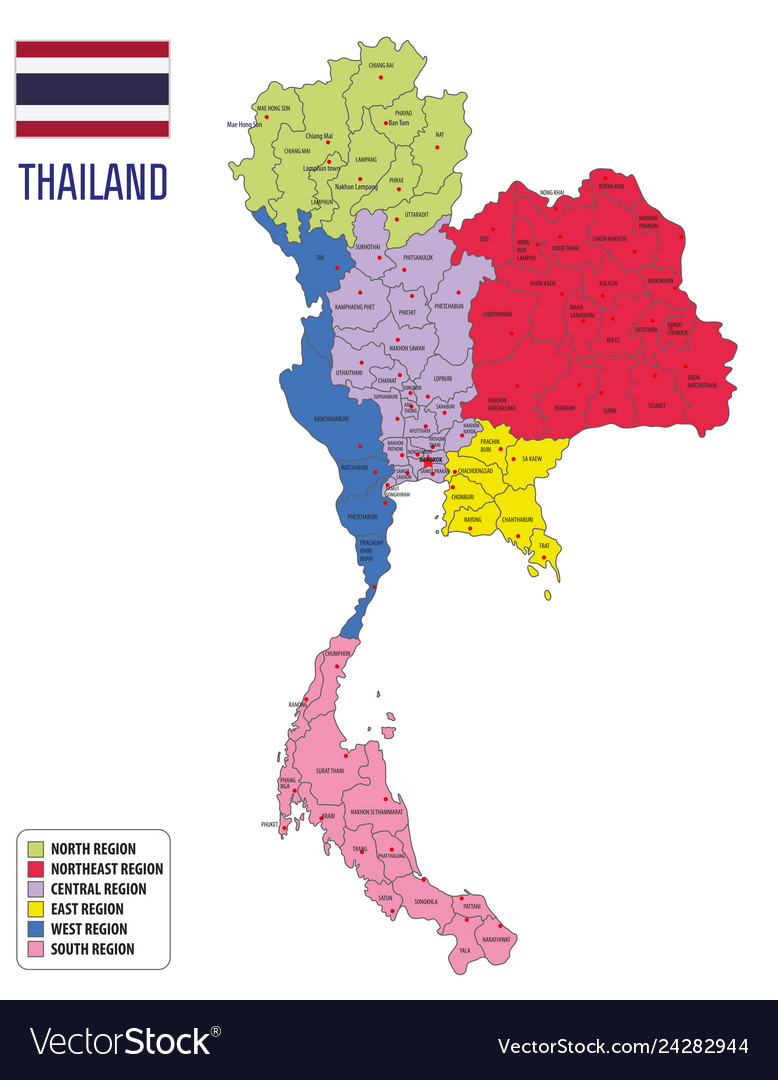 Map thailand Royalty Free Vector Image - VectorStock