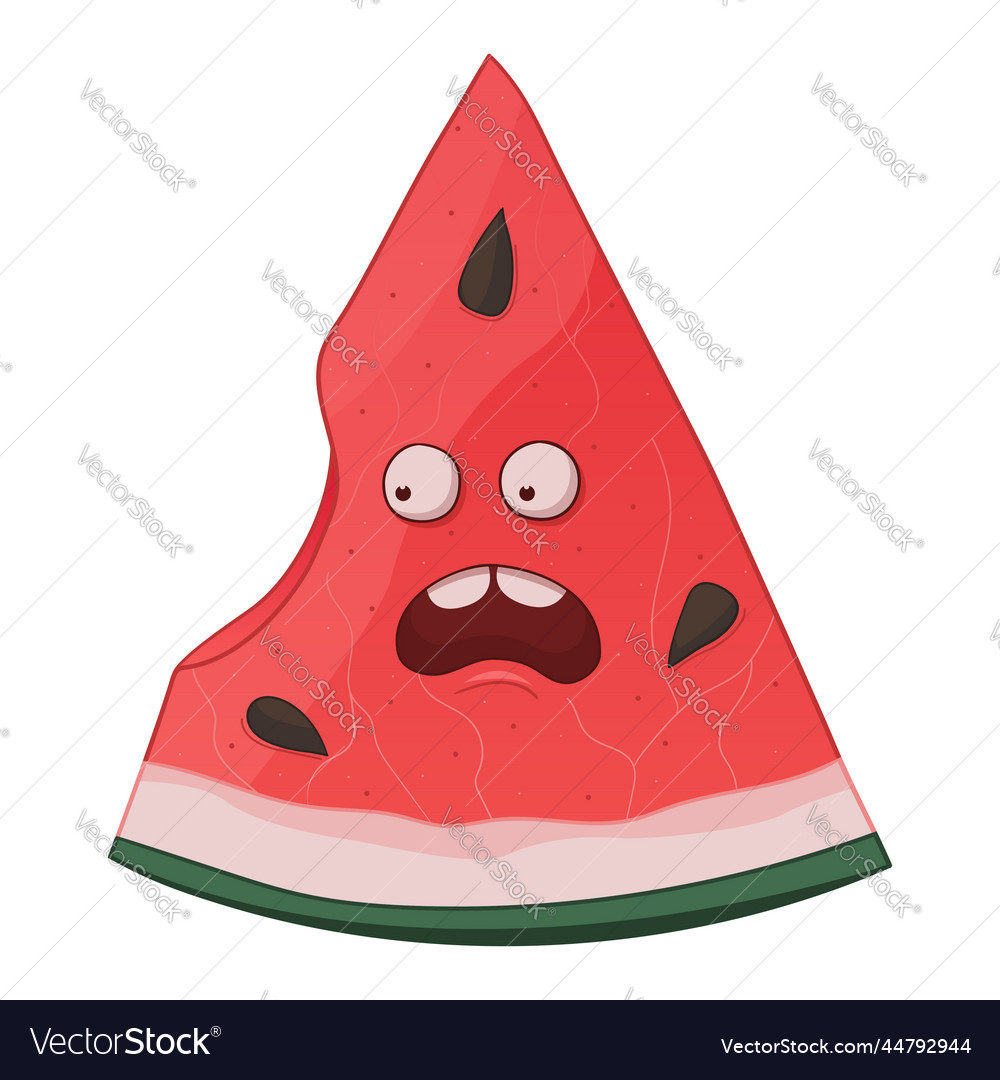 Slice of watermelon emoji character design Vector Image