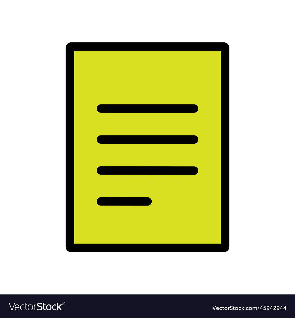Text file icon line isolated on white background Vector Image