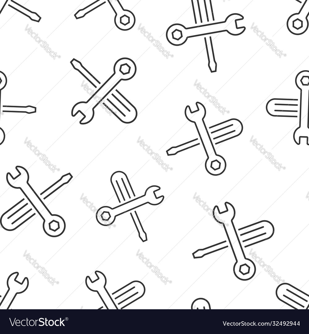 Wrench and screwdriver icon in flat style spanner Vector Image