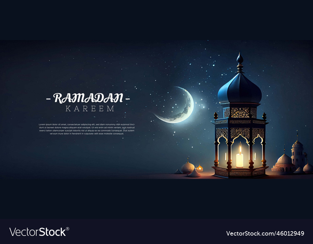 Arabic lantern of ramadan celebration background Vector Image