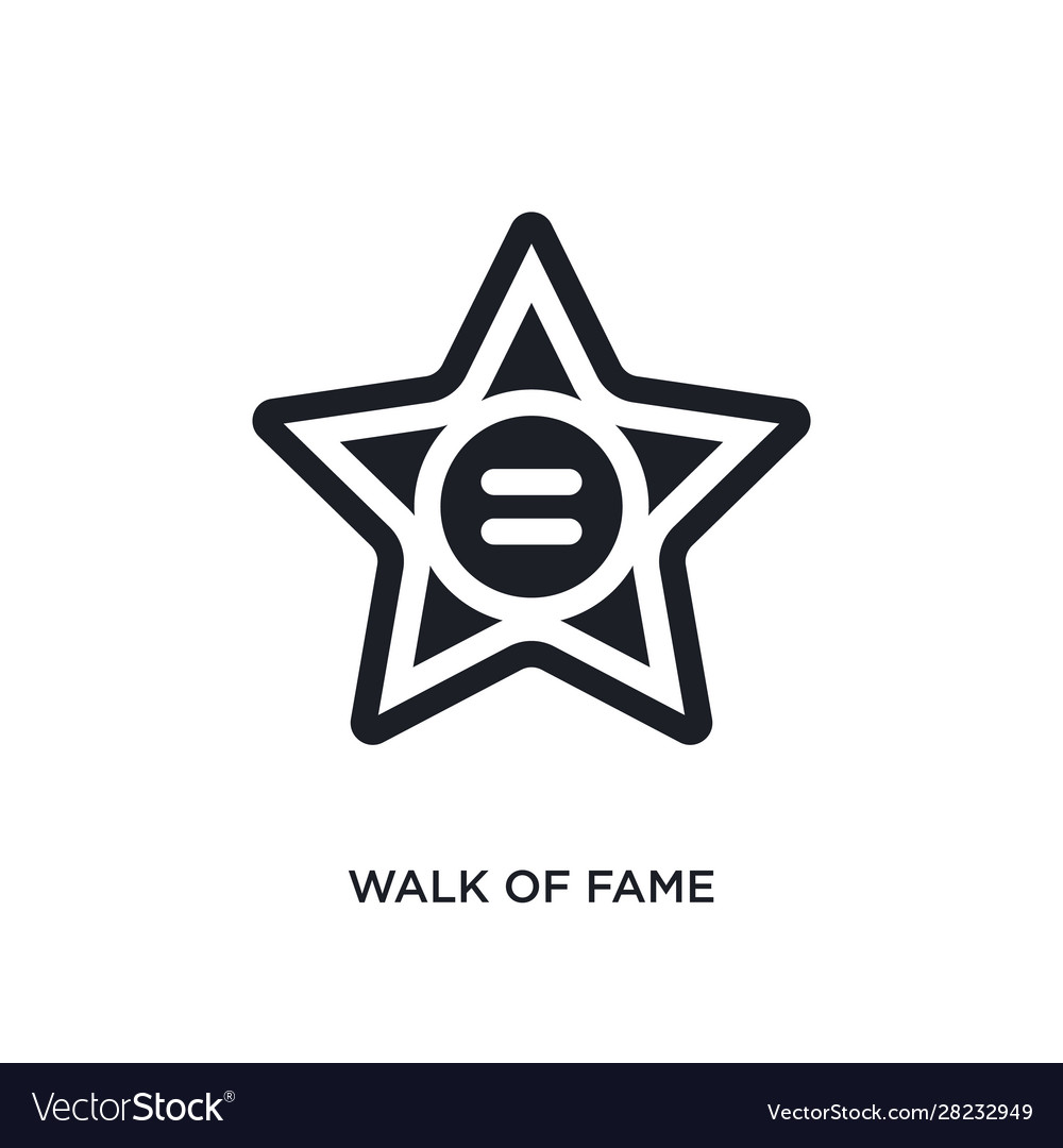 Black walk fame isolated icon simple element