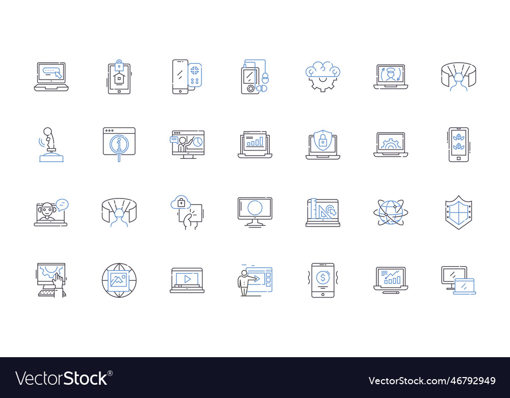 Devices line icons collection smartph tablet Vector Image