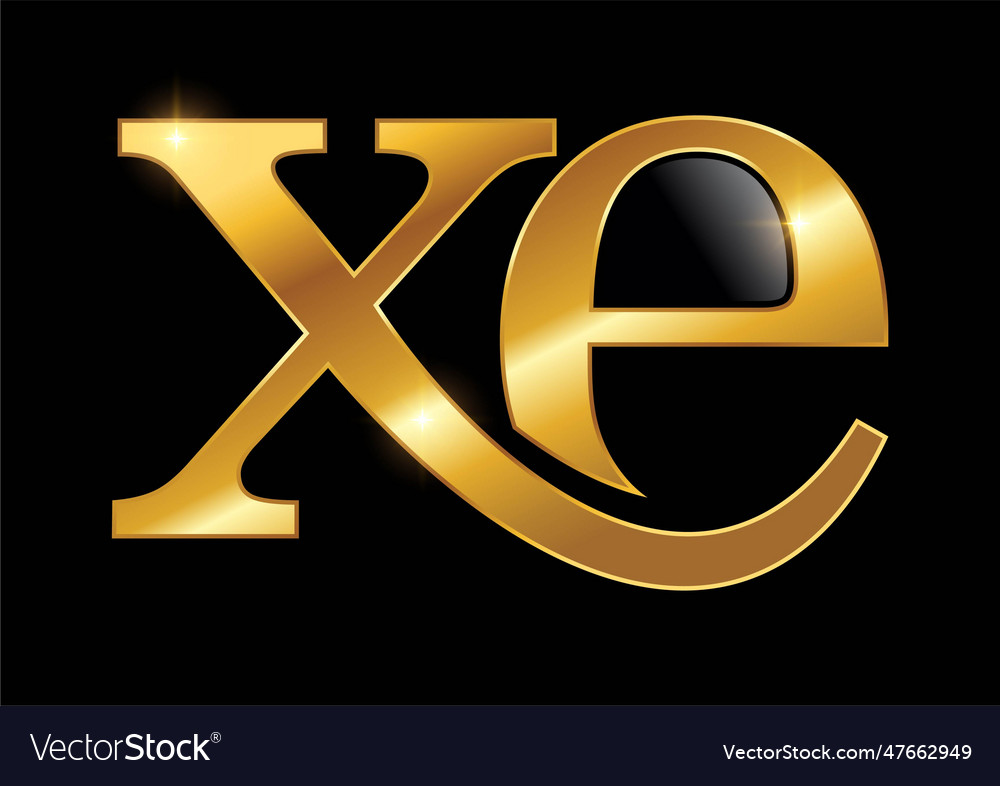 Golden xe monogram logo initial letters