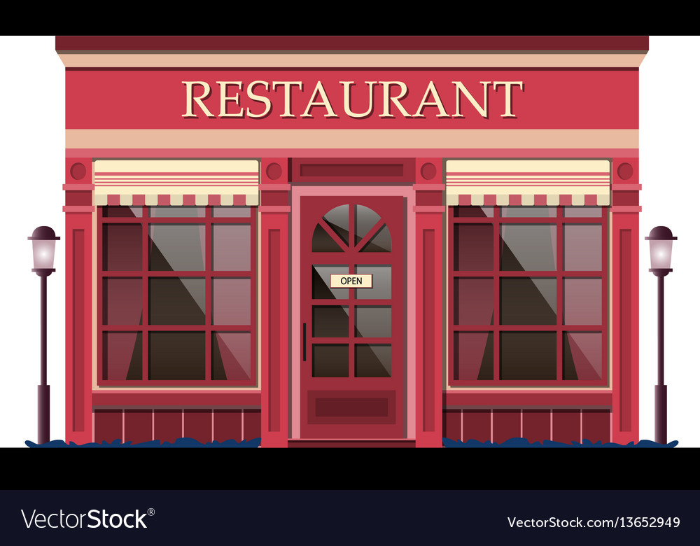 Restaurant facade Royalty Free Vector Image - VectorStock
