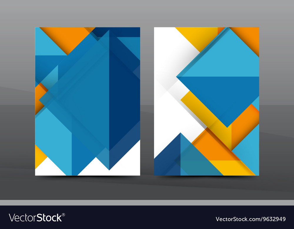 Square and triangle design annual report template Vector Image