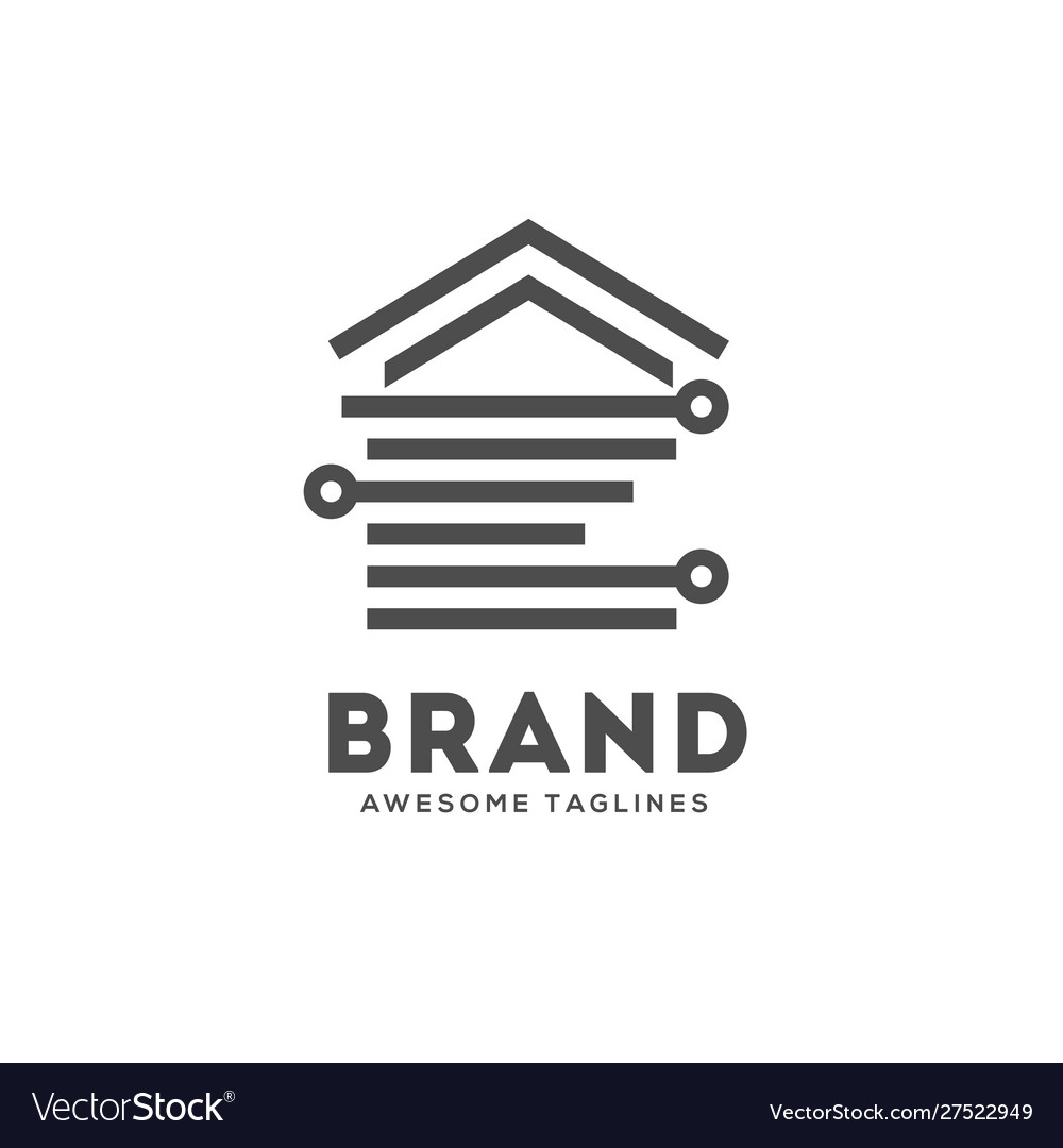 Tech house logo Royalty Free Vector Image VectorStock