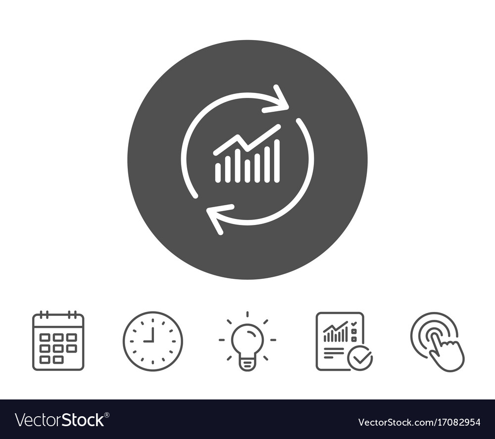 Chart line icon update report graph sign