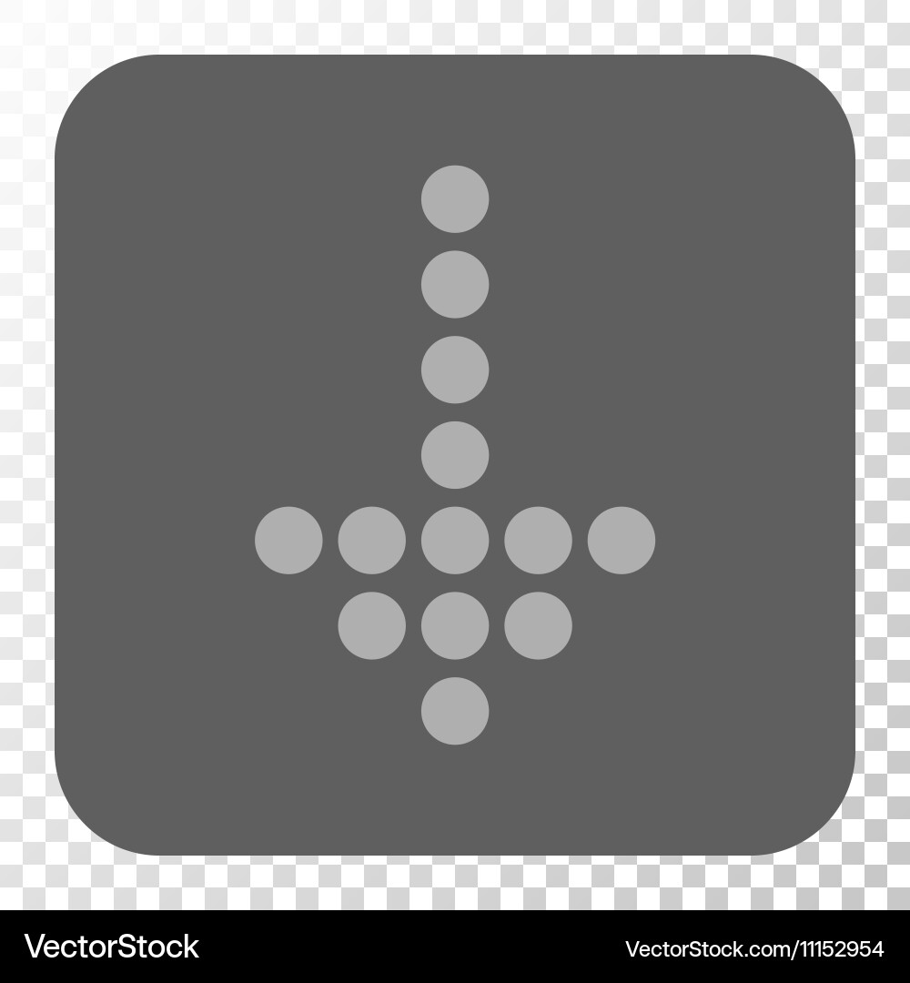 Dotted arrow down rounded square button Royalty Free Vector