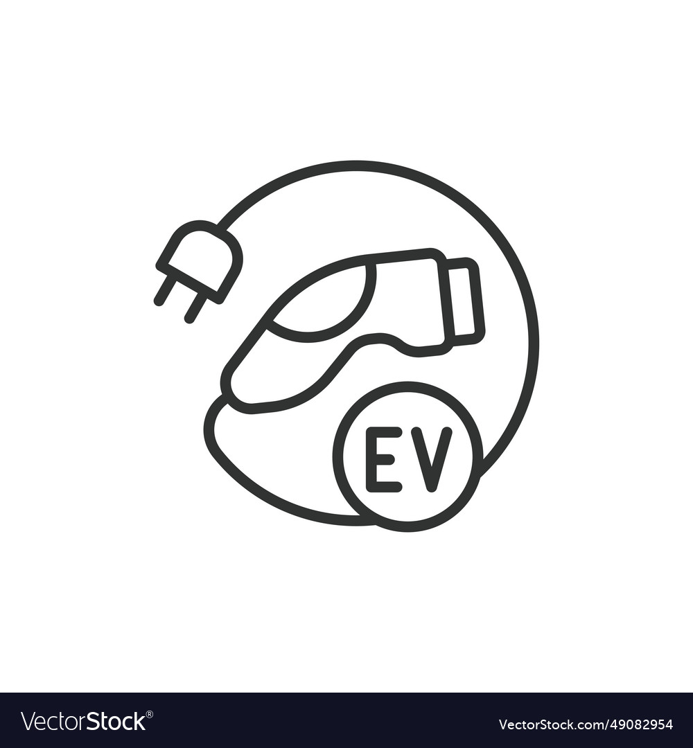 Ev connector charger line icon