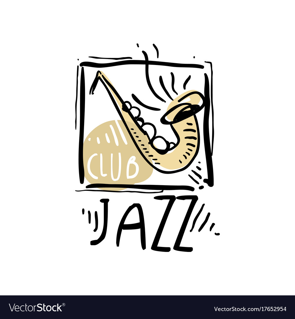 Jazz Logo Design Vintage Music Label Element Vector Image