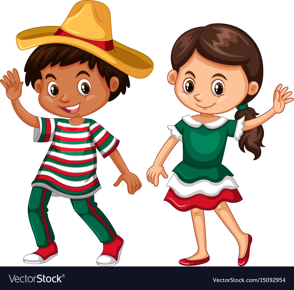 Mexican Boy And Girl Waving Royalty Free Vector Image Mexican Boy And Girl Waving Royalty Free Vector Image