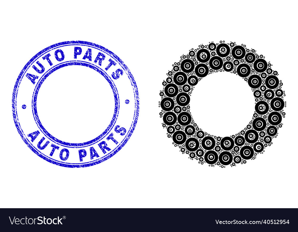 Scratched auto parts stamp seal and rubber tire