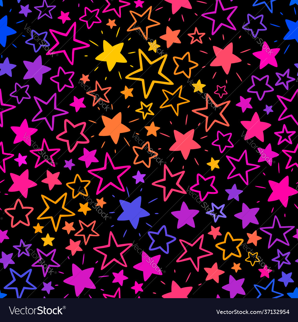 Seamless background with bright stars Royalty Free Vector