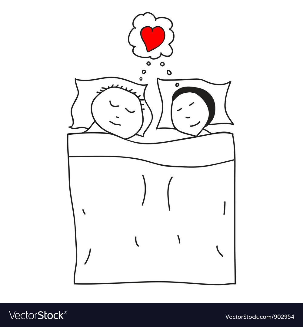 Sleeping Couple In Bed Royalty Free Vector Image 7863