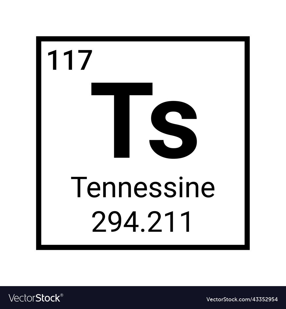 Tennessee atomic periodic table element science Vector Image