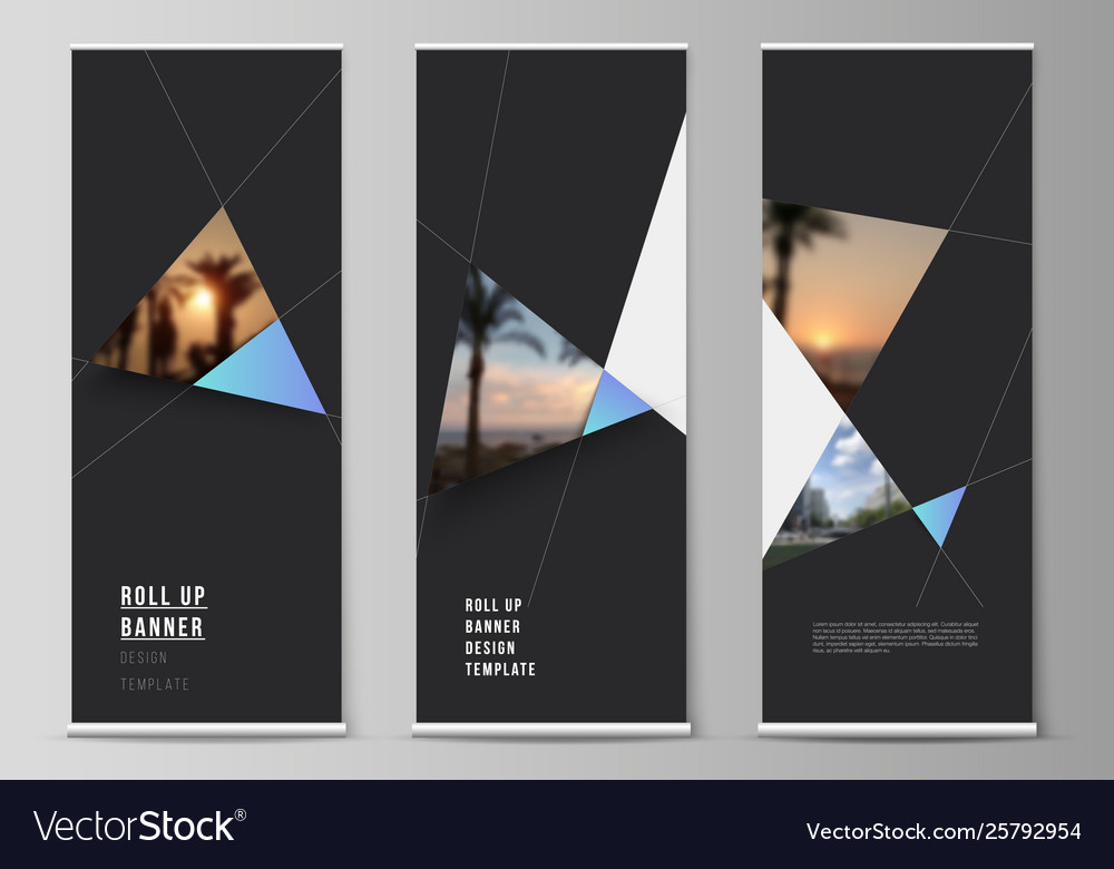The Layout Roll Up Banner Stands Royalty Free Vector Image