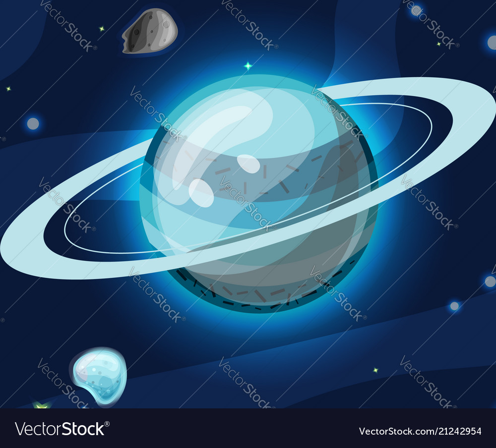 Uran cartoon blue Royalty Free Vector Image - VectorStock