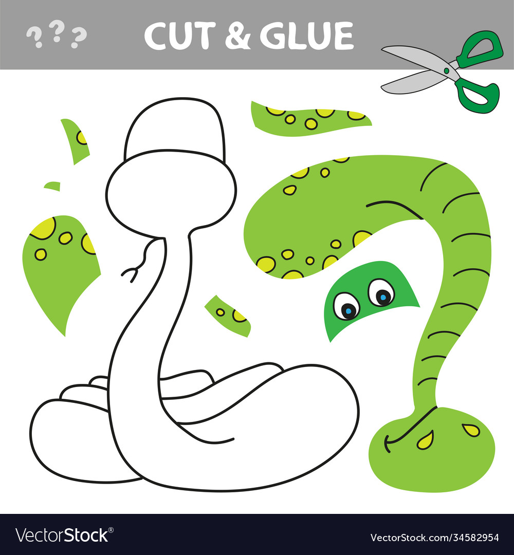 Use scissors and glue - simple kid application Vector Image