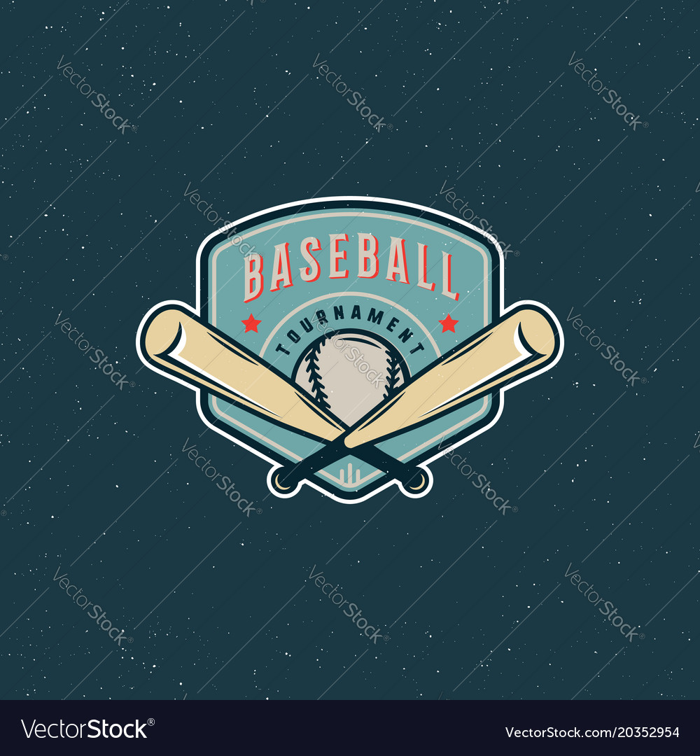 Vintage baseball logo retro styled sport emblem Vector Image