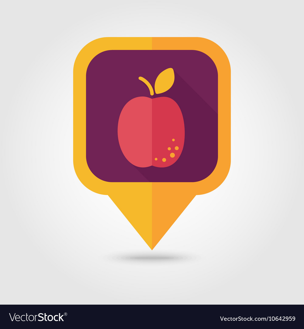 Apricot flat pin map icon fruit