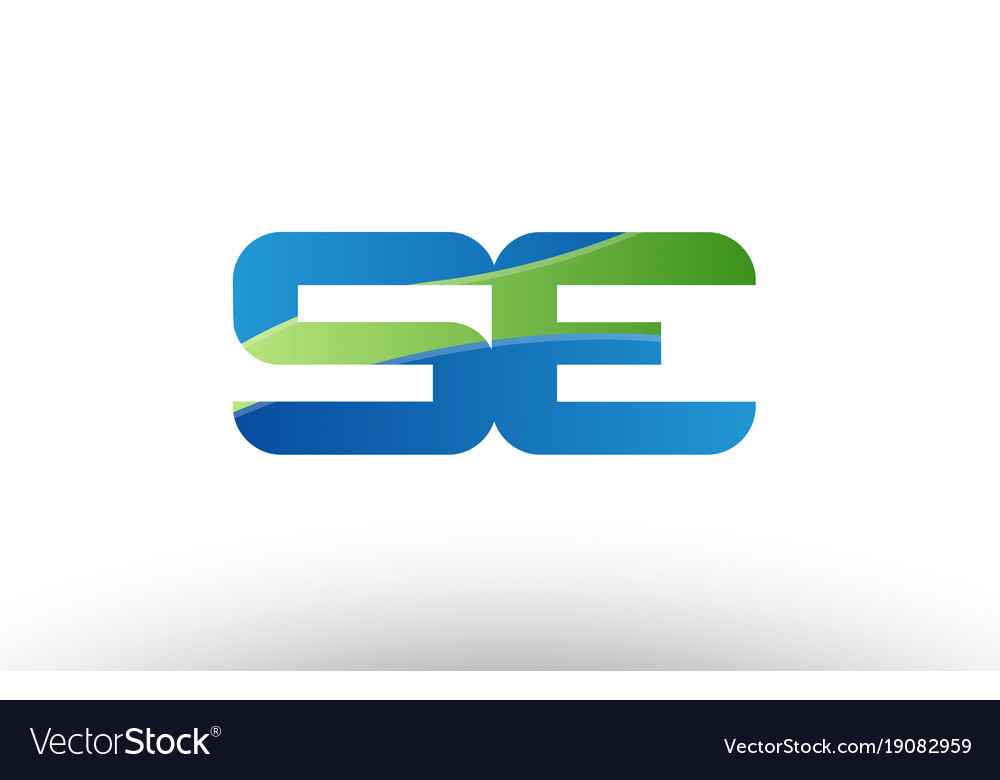 Blue green se s e alphabet letter logo