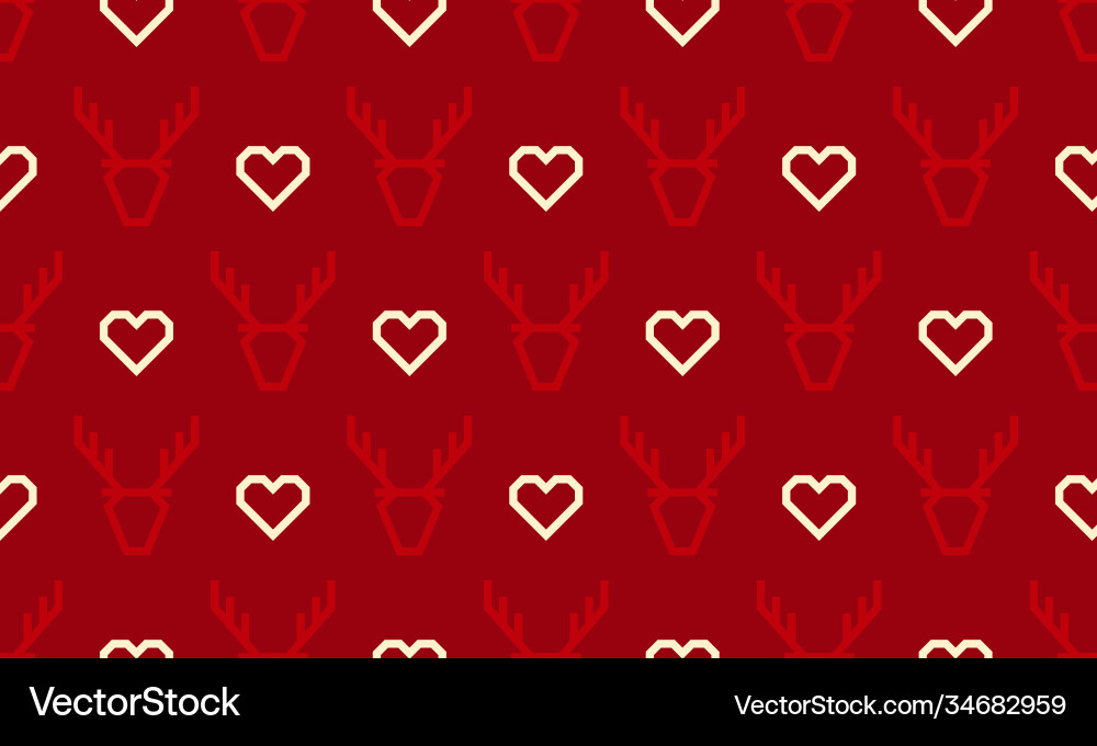 Christmas pattern background seamless deer Vector Image