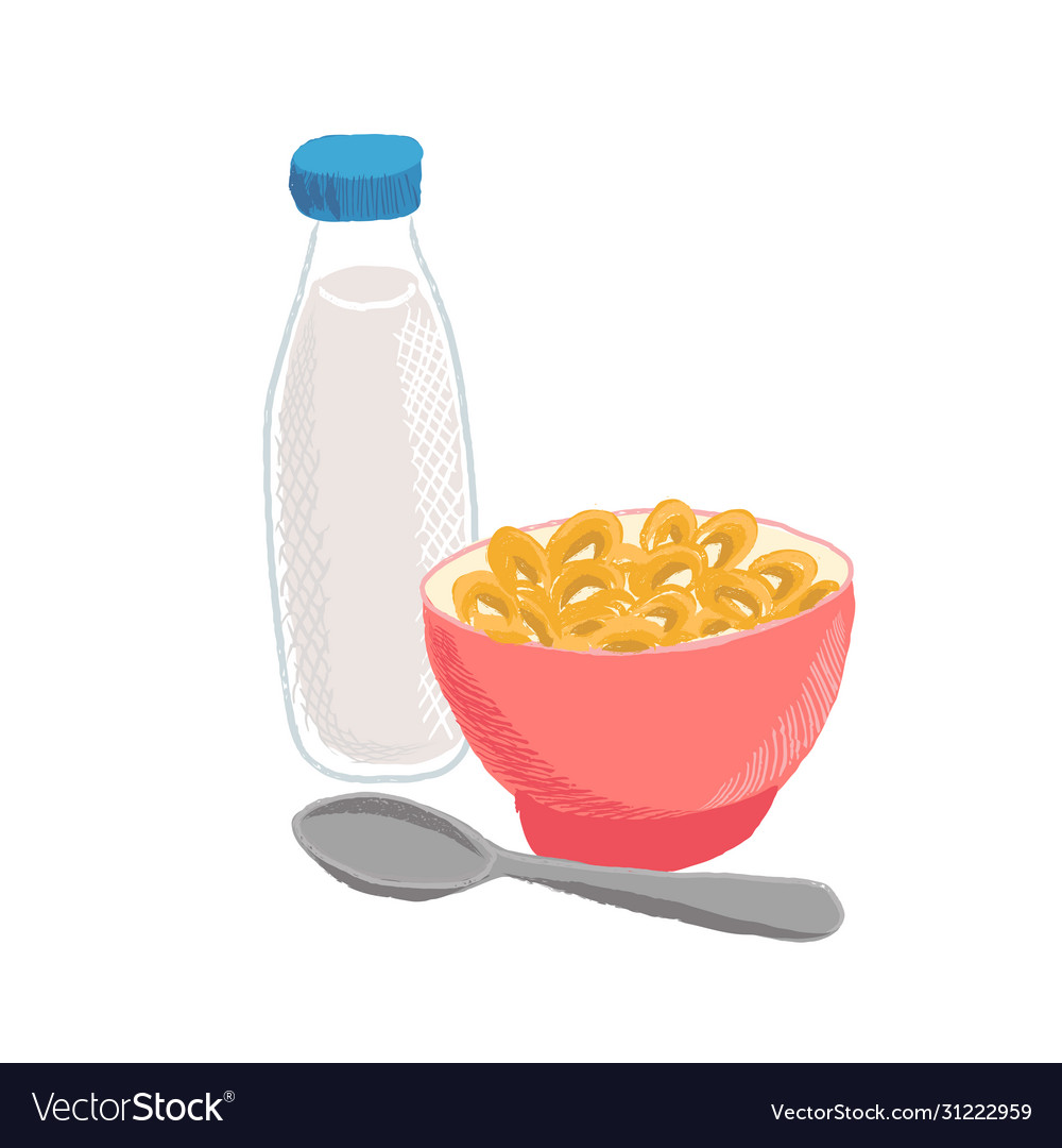 Drawing breakfast Royalty Free Vector Image - VectorStock