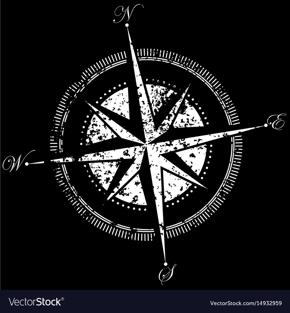 Drawing of a compass Royalty Free Vector Image