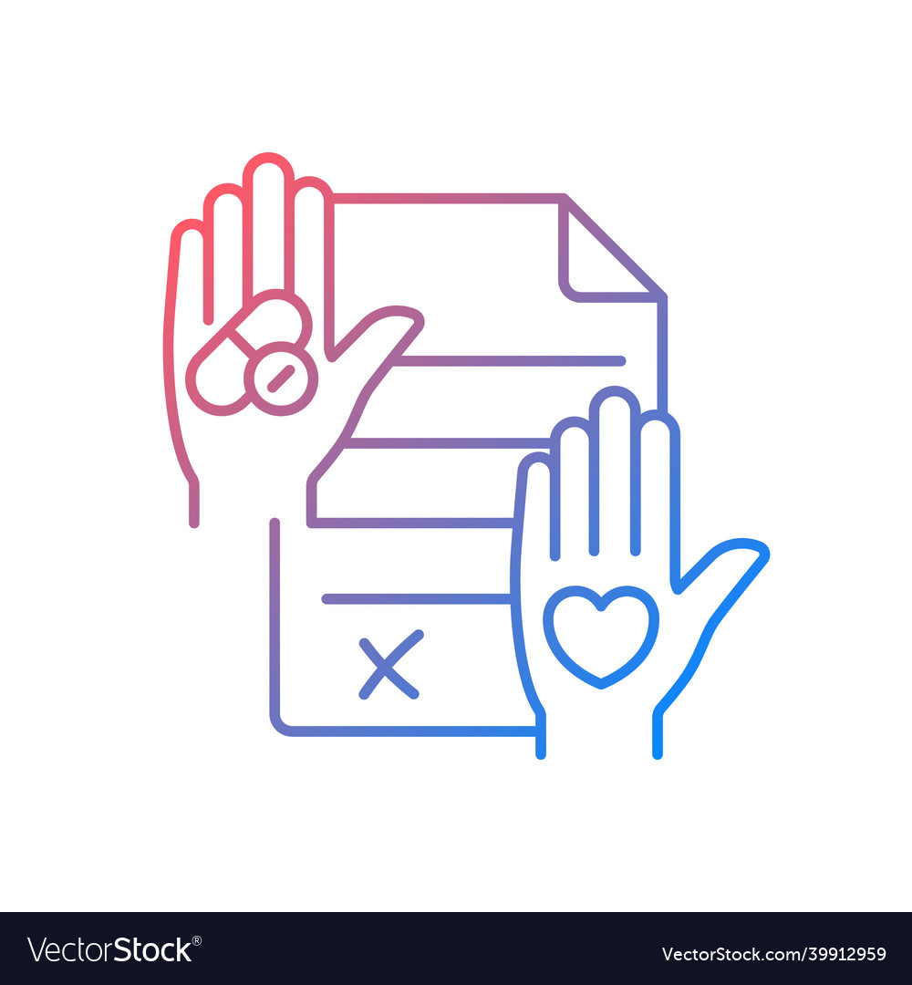 Informed consent gradient linear icon Royalty Free Vector