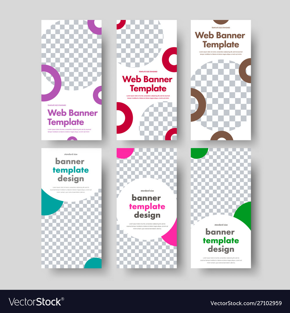 Large Set Vertical White Web Banners With A Vector Image
