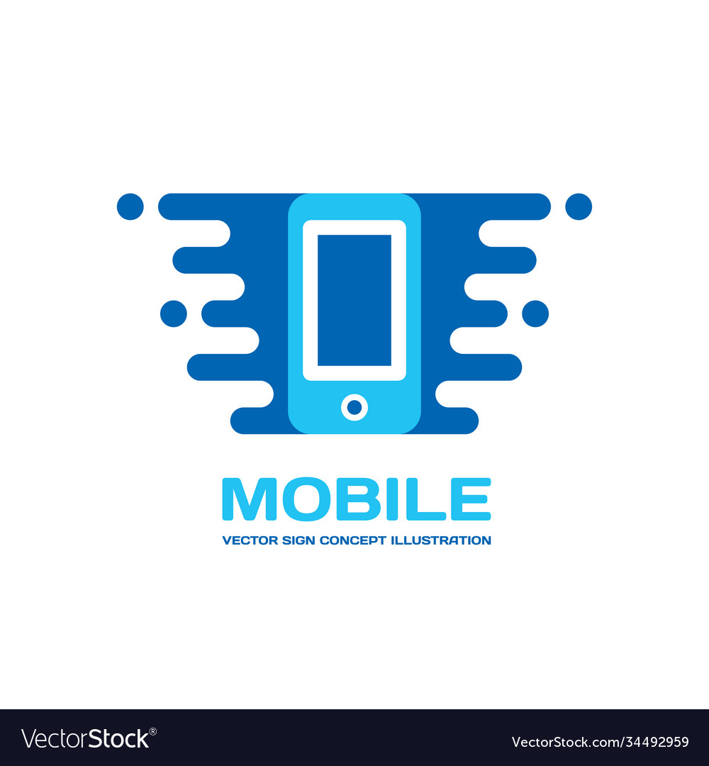 Mobile phone logo template concept Royalty Free Vector Image