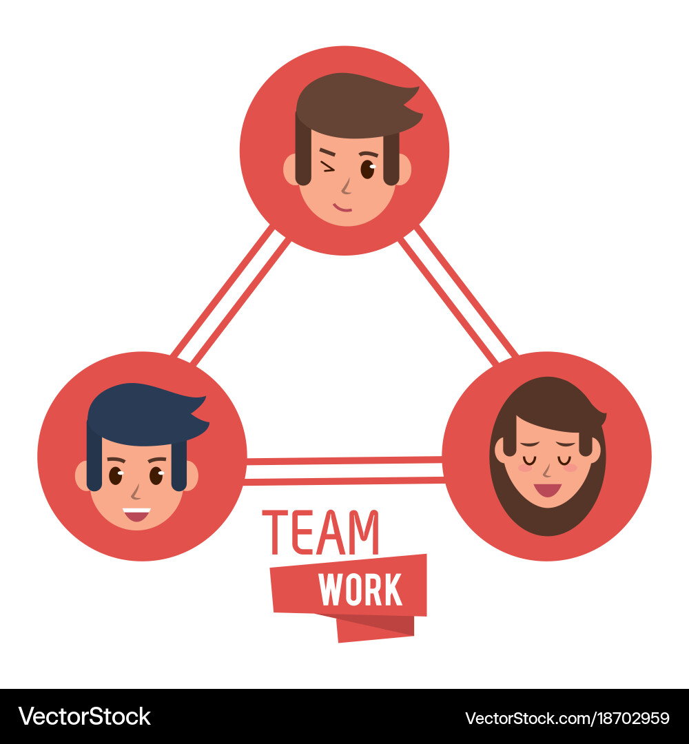 Young teamwork cartoon Royalty Free Vector Image