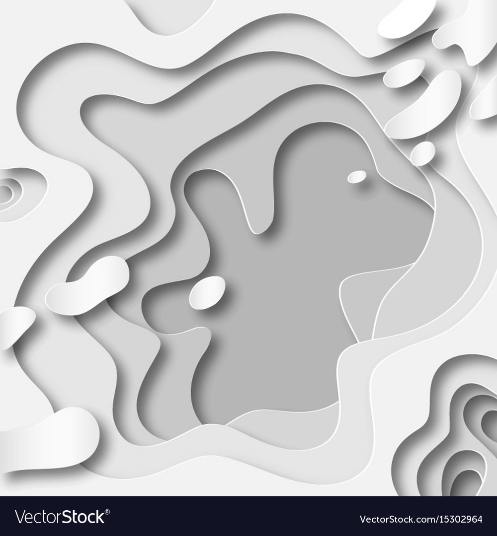 3d abstract background with paper cut shapes