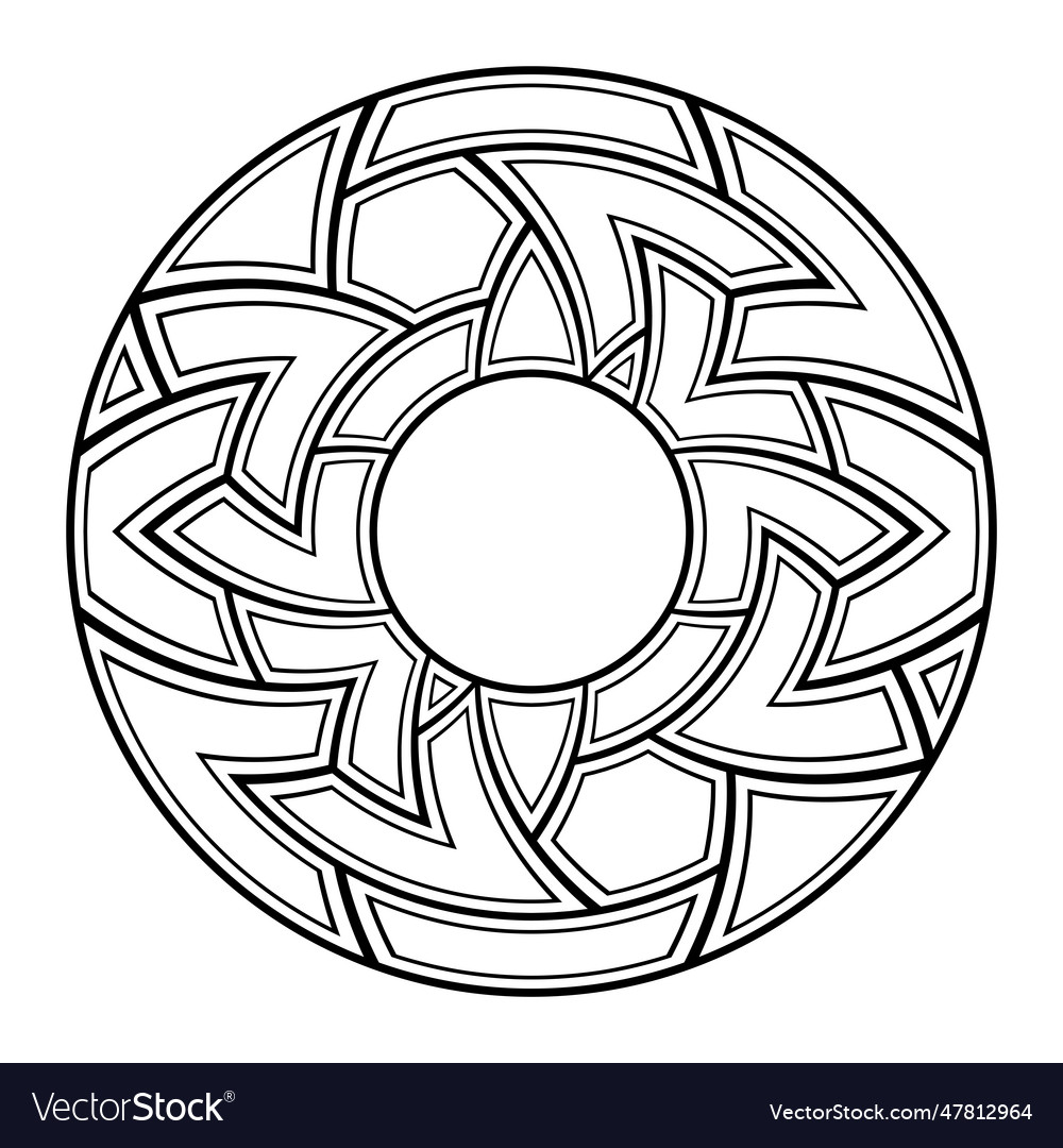 Abstract round meander symbol circular geometric Vector Image