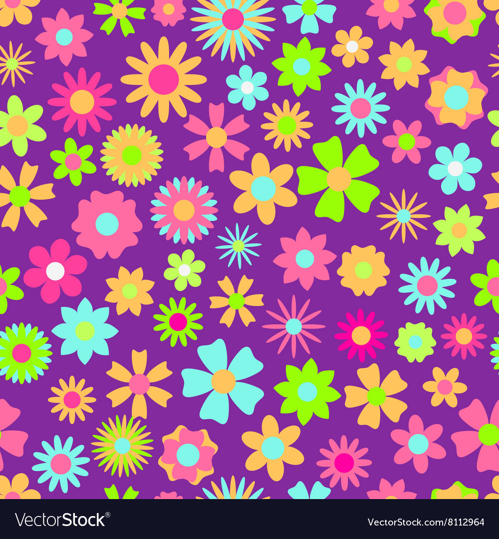 Seamless pattern of flowers Royalty Free Vector Image