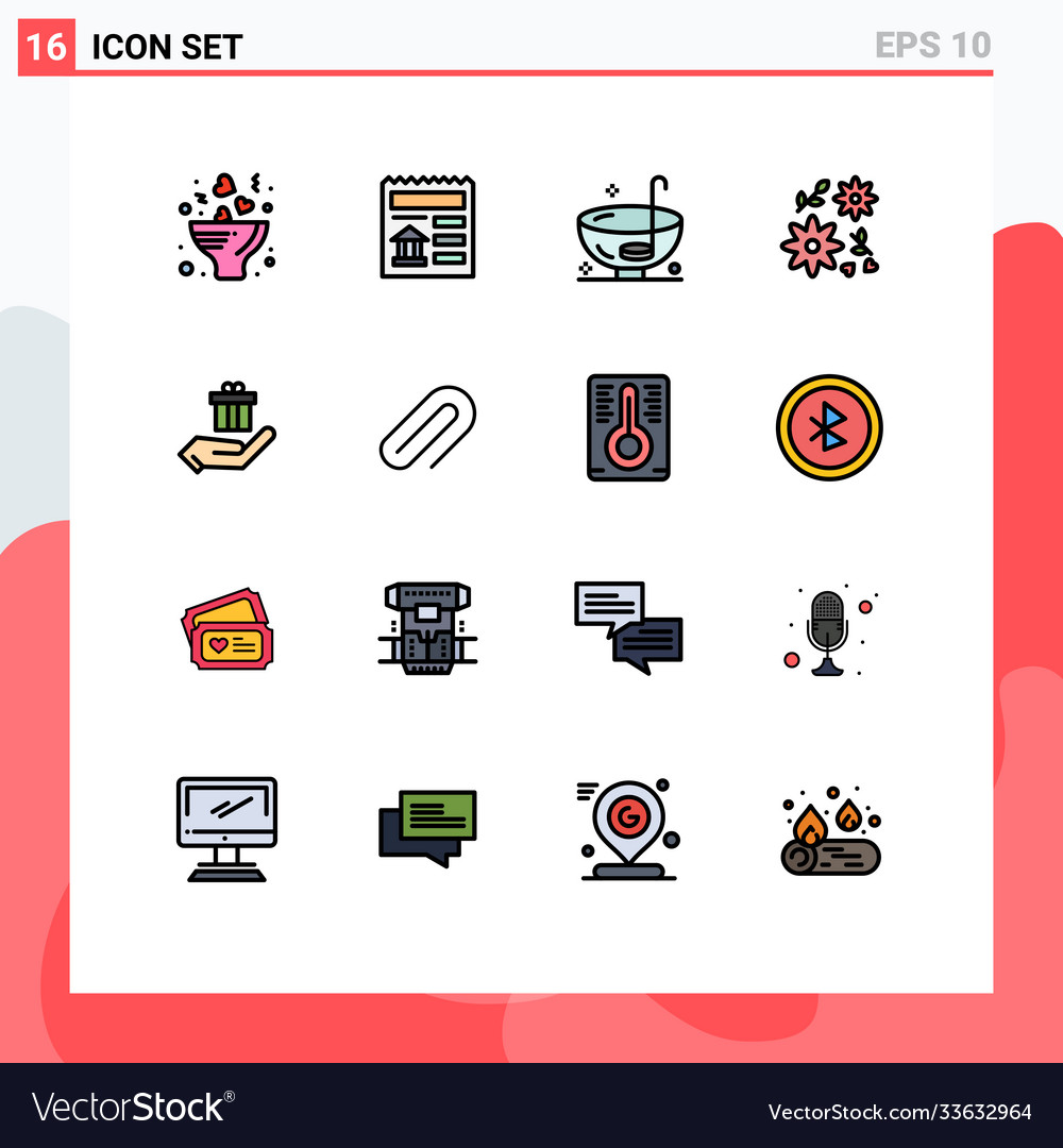 Stock icon pack 16 line signs and symbols