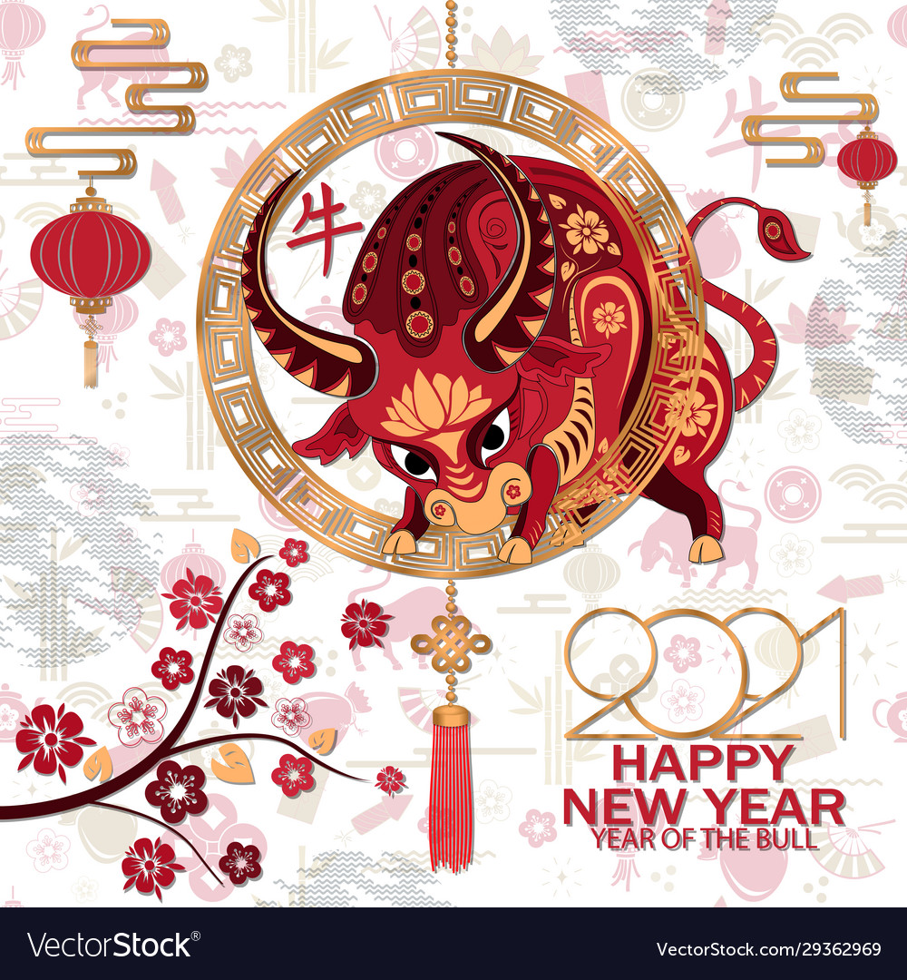 Chinese new year 2021 background chinese Vector Image