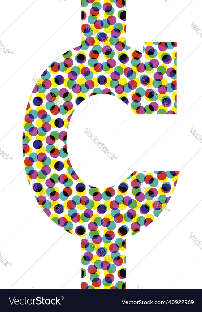 Colorful halftone font design symbol