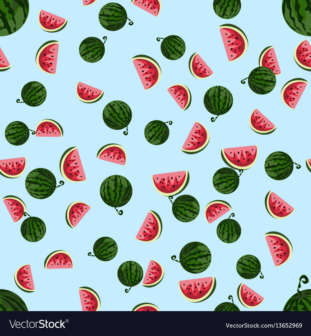 Cute seamless pattern with watermelons