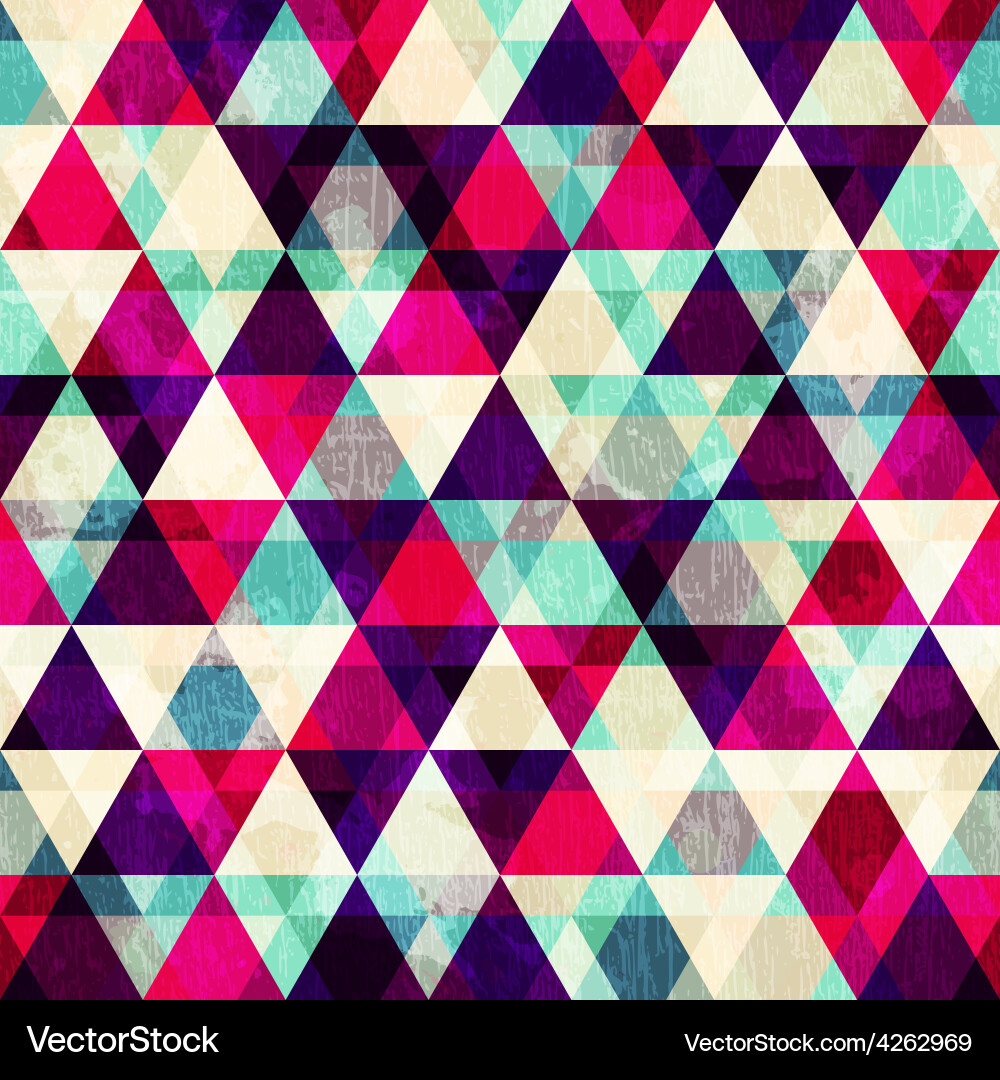 Grunge red triangle seamless pattern Royalty Free Vector