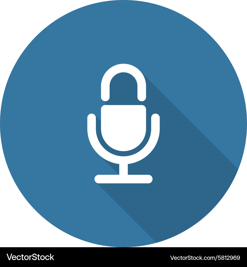 Microphone icon flat design Royalty Free Vector Image
