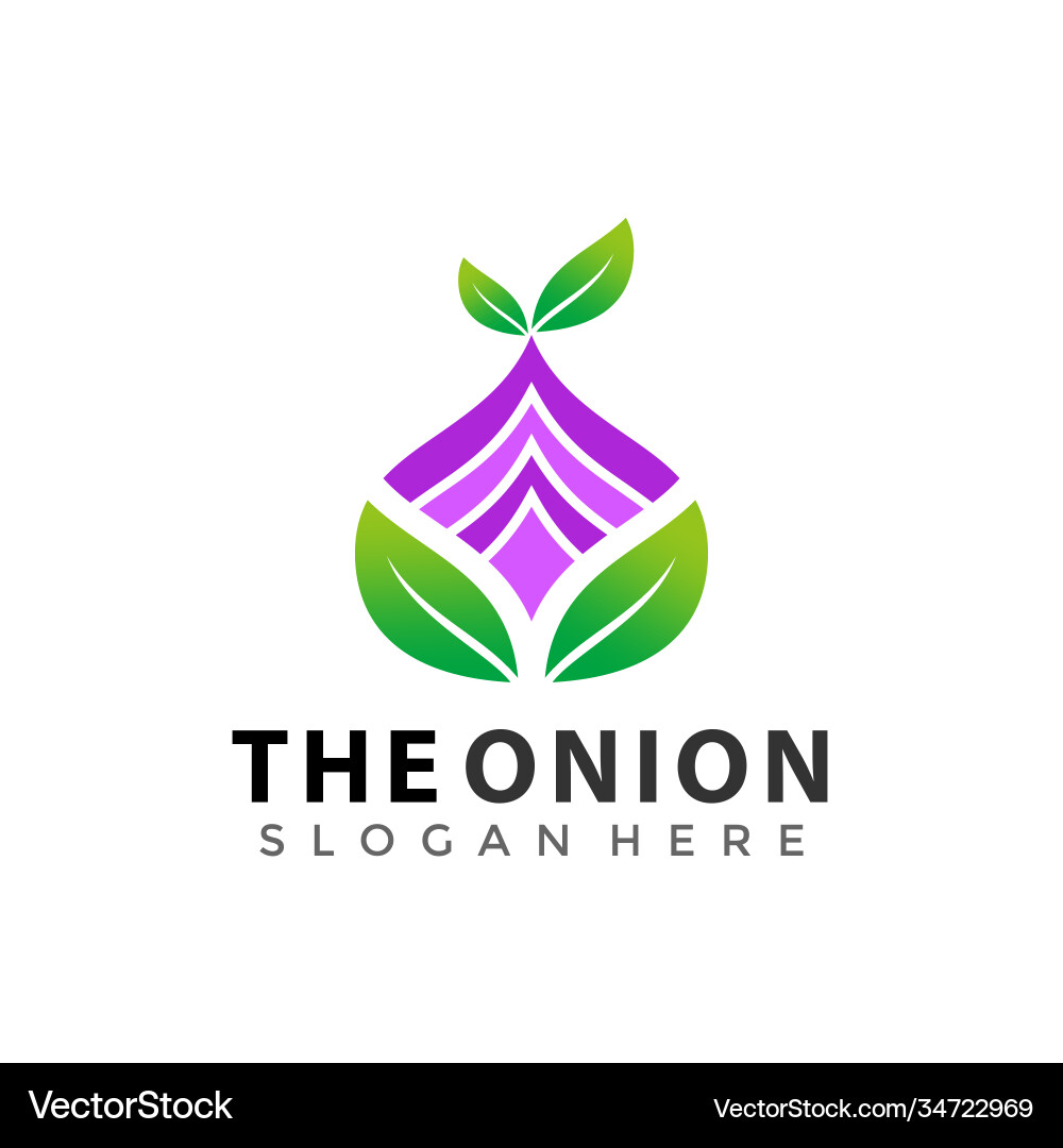 Onion Fresh Leaf Logo Design Element Royalty Free Vector