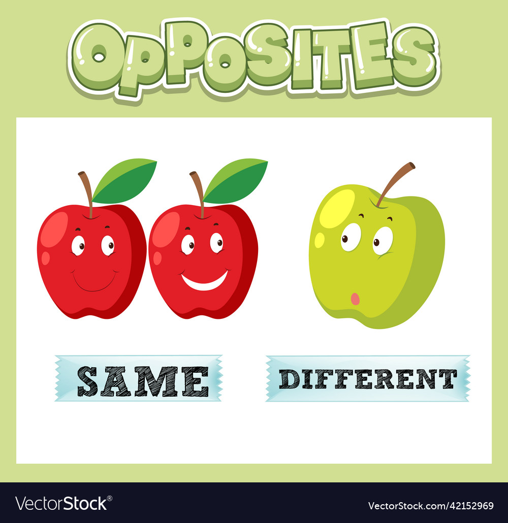 Opposite english words for kids Royalty Free Vector Image