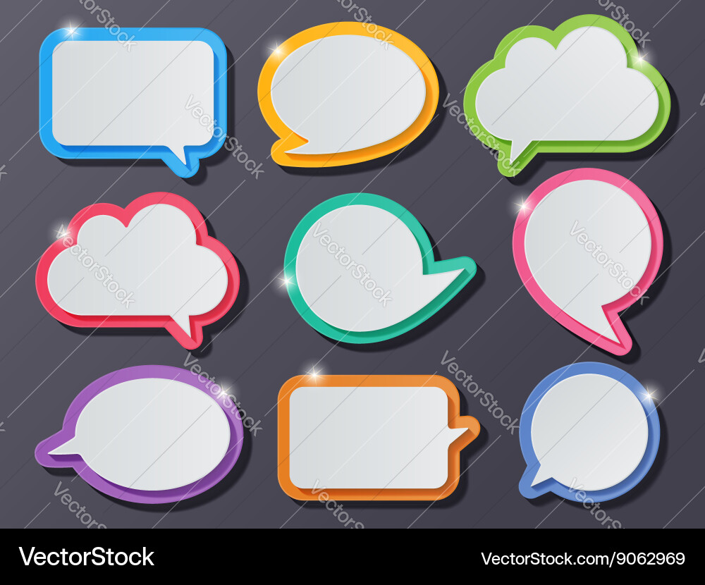 Paper speech bubbles Royalty Free Vector Image