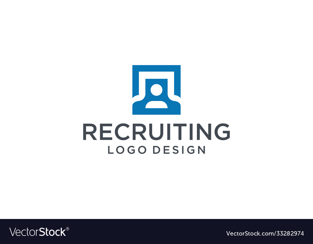 Iconic logo for business recruitment Royalty Free Vector